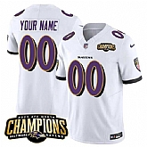 Men & Women & Youth Baltimore Ravens Active Player Custom White 2023 F.U.S.E. AFC North Champions Vapor Limited Jersey,baseball caps,new era cap wholesale,wholesale hats